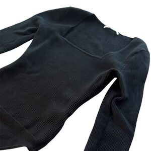 Abercrombie &‎ Fitch Long Sleeve Women's Bodysuit Black XS Y2K Babydoll Bella